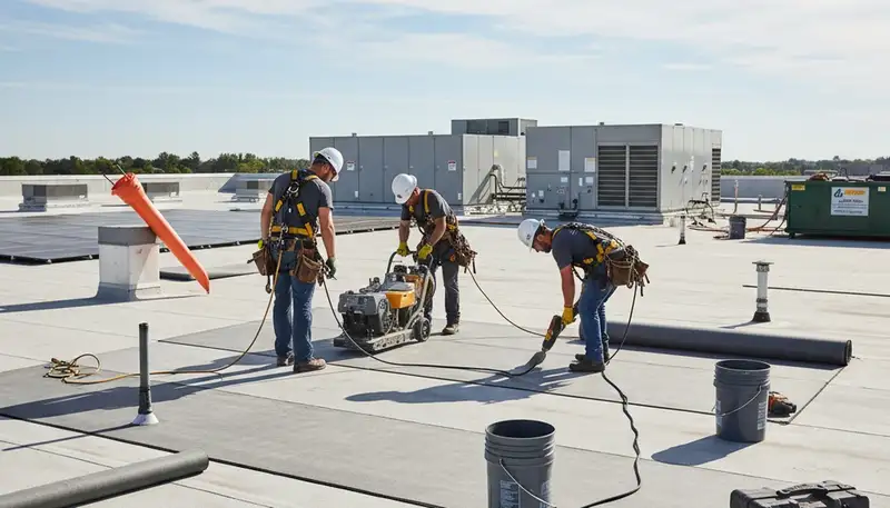 Orlando, FL siding contractor installing durable exterior siding for a commercial property