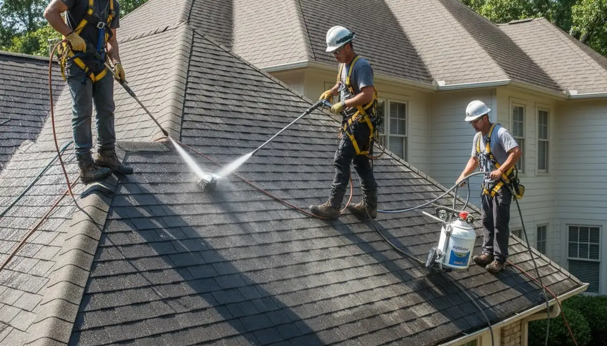 Roof cleaning service in Orlando, FL for a siding contractor by FX Remodeling & Exteriors